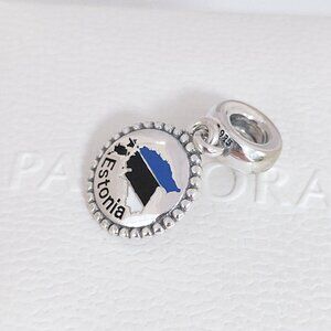 Pandora Estonia Flag Map Dangle Charm S925 Silver